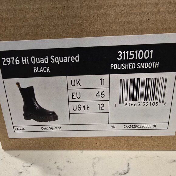 Dr. Martens 2976 Hi Quad Squared Platform Boot 31151001 Mens Size 12 US NEW - Picture 11 of 11